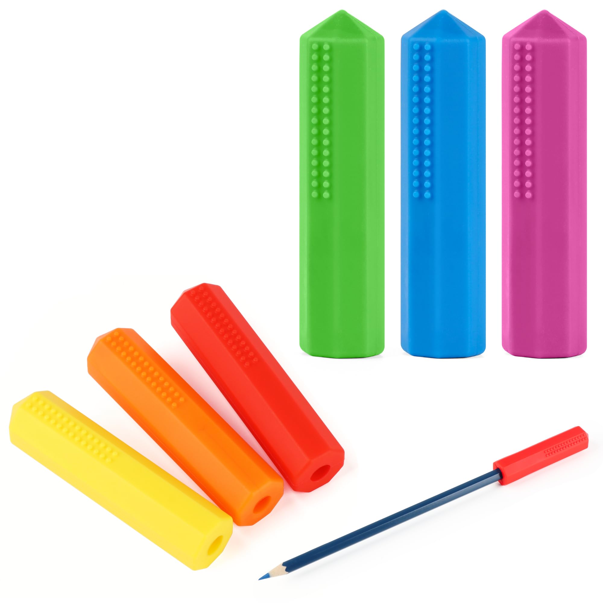 Chewable Pencil Topper Sensory Chew Pencil Topper for Autistic Chewers ADHD SPD Oral Motor Stimulation 6 Colors
