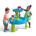 Step2 Summer Showers Splash Tower Water Table for Kids Outdoor Kids Water Sensory Table Ages 1.5+ Years Old 8 Piece Water Toy Accessories Blue & Green