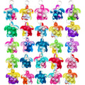 100 Packs Bulk Turtle Mini Pop Fidget Toys Autism Special Needs Squeeze Sensory Gift for Students Bubble Prize Beach Ocean Animal Summer Party Favors