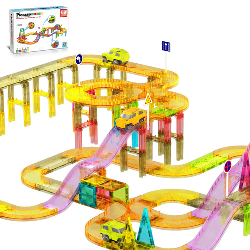 60-Piece Magnetic Race Track Building Set