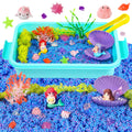 Carolart Mermaid Sensory BinOcean Sensory Play Kit for Girls with Sensory Foam Beads and Storage bin Ocean Sensory kitToddler Toys Ages 3 4 5 6 7 8