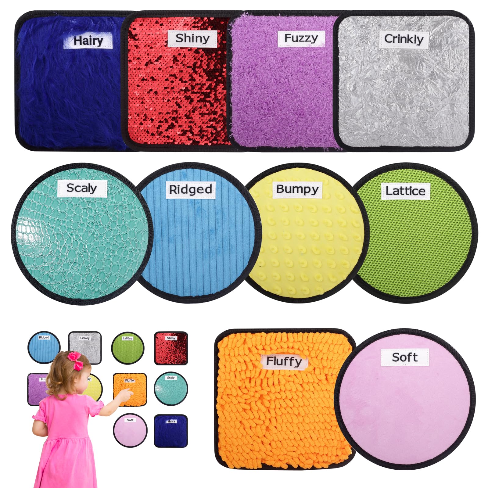 PSVLIOEY 10 Sensory Mats | Assorted Textured Sensory Floor Tiles | Sensory Wall Panel for Kids | Classroom Sensory Tiles | Sensory Toys for Autistic Children