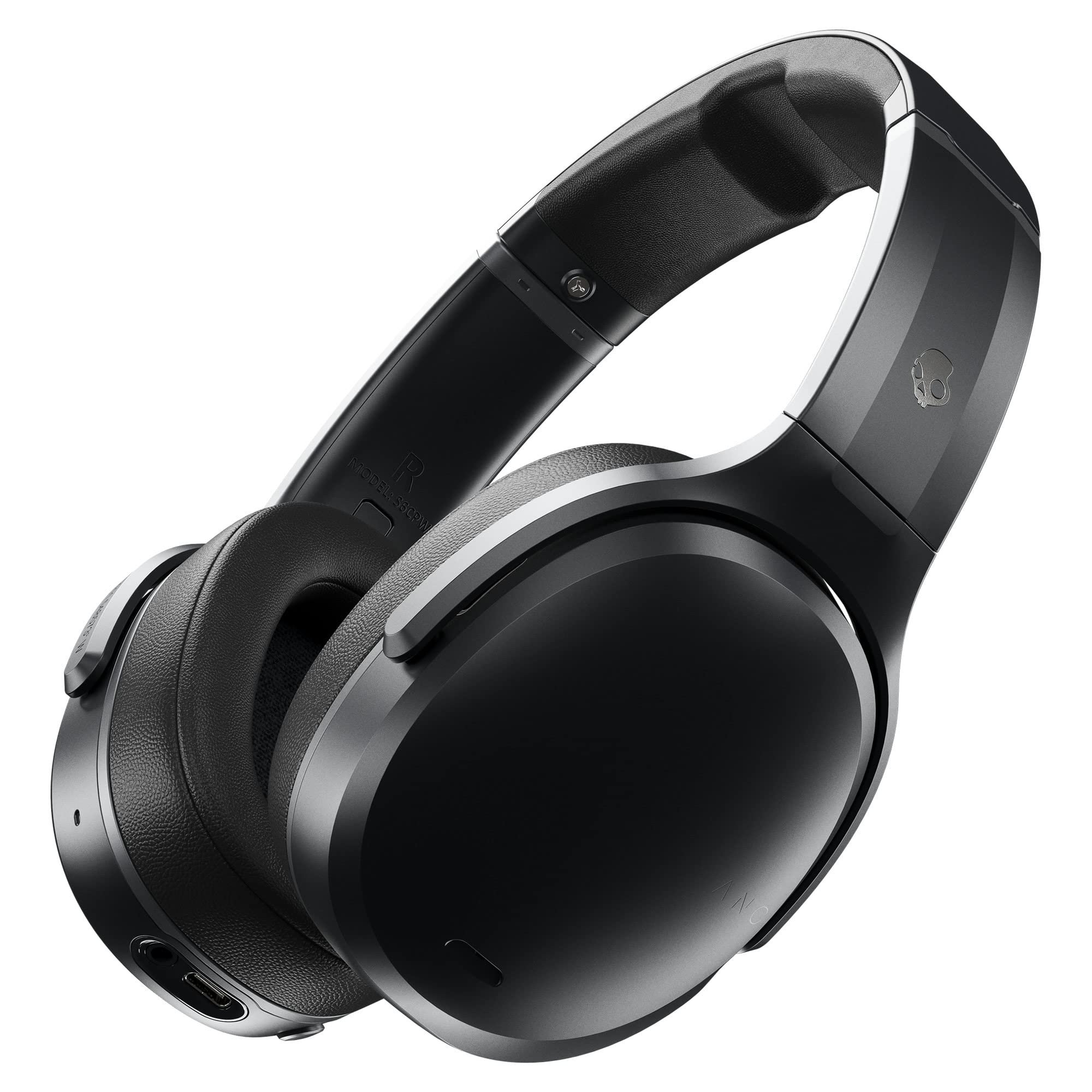 Skullcandy Crusher ANC Over-Ear Noise Canceling Wireless Headphones with Sensory Bass 24 Hr Battery Microphone Works with Bluetooth Devices - Black