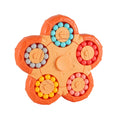 MEIEST Rotating Magic Bean Cube Spinner Fidget Toy10 Sides 2 in 1 Funny Beads Puzzle Educational ToysStress Relief Hand Sensory ToyIdeal Party Favor Anti-Anxiety Desk Toys (Orange)