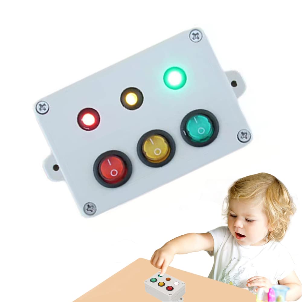 Montessori Busy Board Accessory for ToddlersLed Light Switch Busy Board Parts Educational Early Education Child Toy DIY Accessory with Screw Interactive Sensory Toy for Toddlers Child Kids