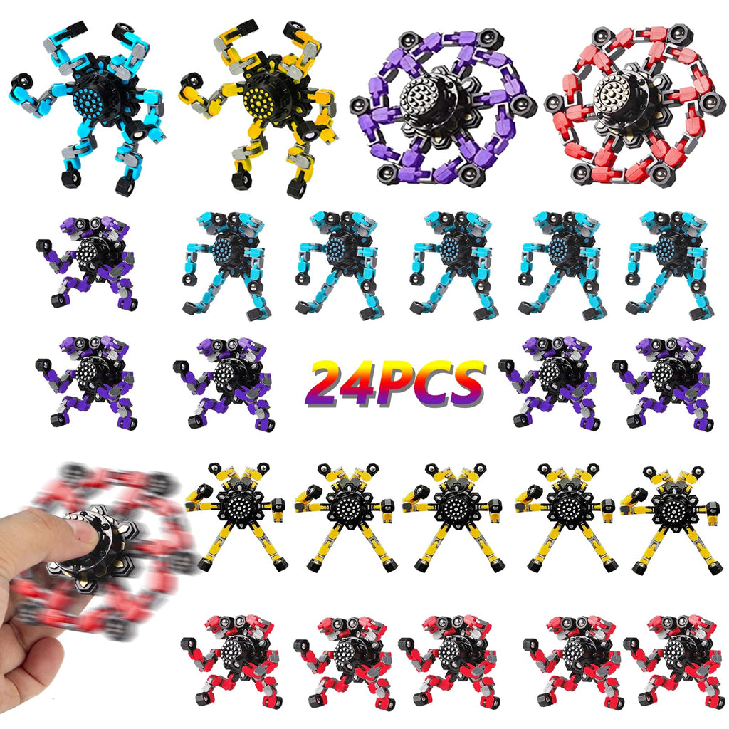 Deformable Fidget Spinner Childrens Advanced Fidget Toys for Stress Relief Ideal Fidget Spinners for Sensory Toys for Boys and Girls with Autism (24pcs)