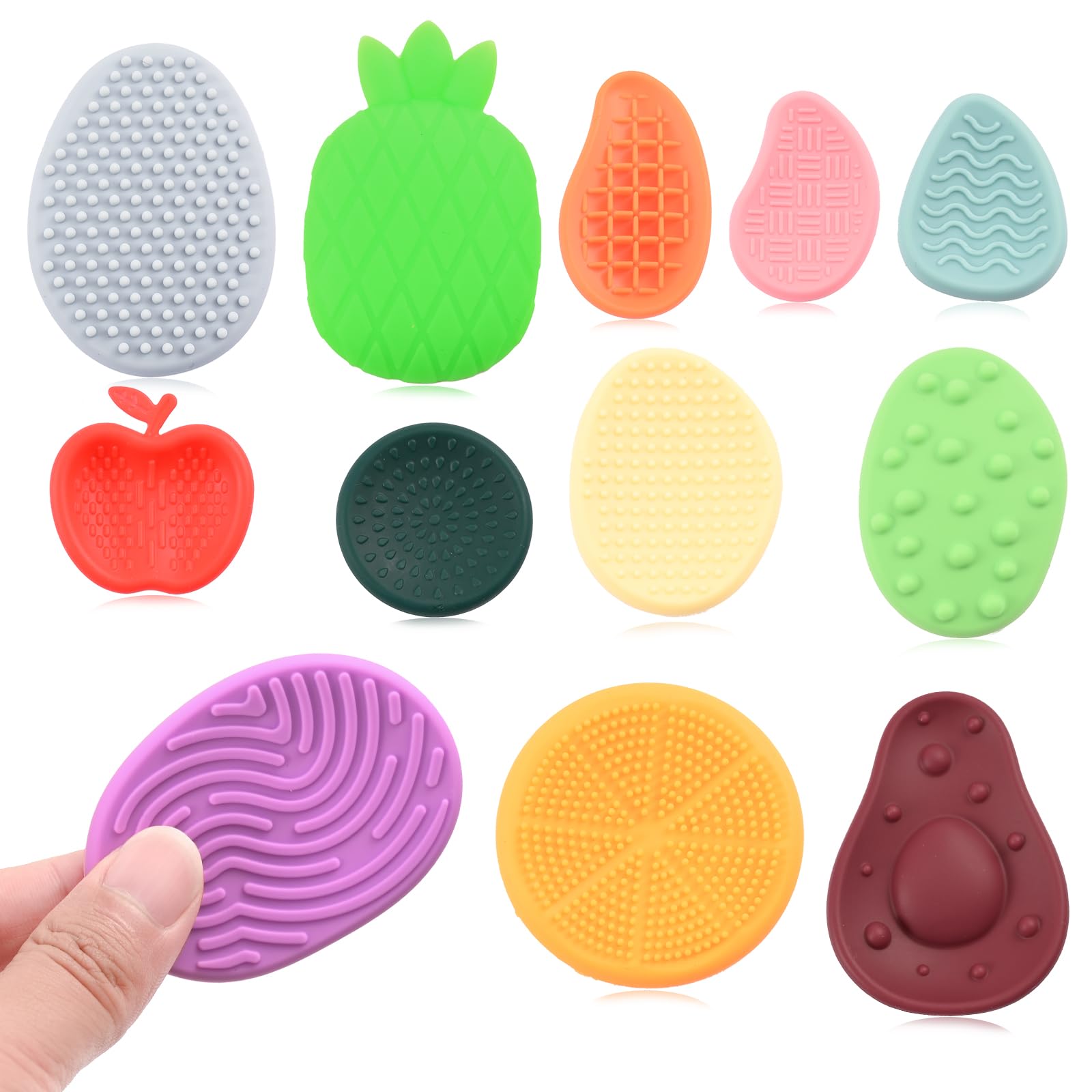 Hisgeru Fidget Toys 12 Pack Sensory Stone and Fruit for Kids Adults Textured Fidget Stress Toys for Autism Anxiety Relief Small Students Prizes Stocking Stuffers