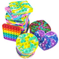 20pcs Random Silicone Tie-dye Push pop Bubble Fidget Toy Autism Special Needs Stress Reliever Squeeze Sensory Tools to Relieve Emotional Stress for Kids Adults，Party Toys