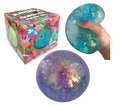 Hapros Jumbo 4" Glittery Gummee Ball Extra Large Sensory Slow-Rise Glitter Sugar Stress Ball Perfect Novelty Stress-Relief Fidget Toys Gifts for Adults and Children (Blue)