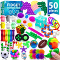 50 Pcs Fidget Toys Pack - Stocking Stuffers for Kids Gifts for Kids Party Favors - Adults Stress Relief Sensory Toy - ADHD Toys Bulk for Classroom Treasure Box Prizes - Pop Its