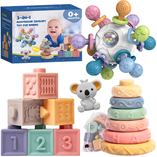 3-in-1 Montessori Baby Sensory Toy Set