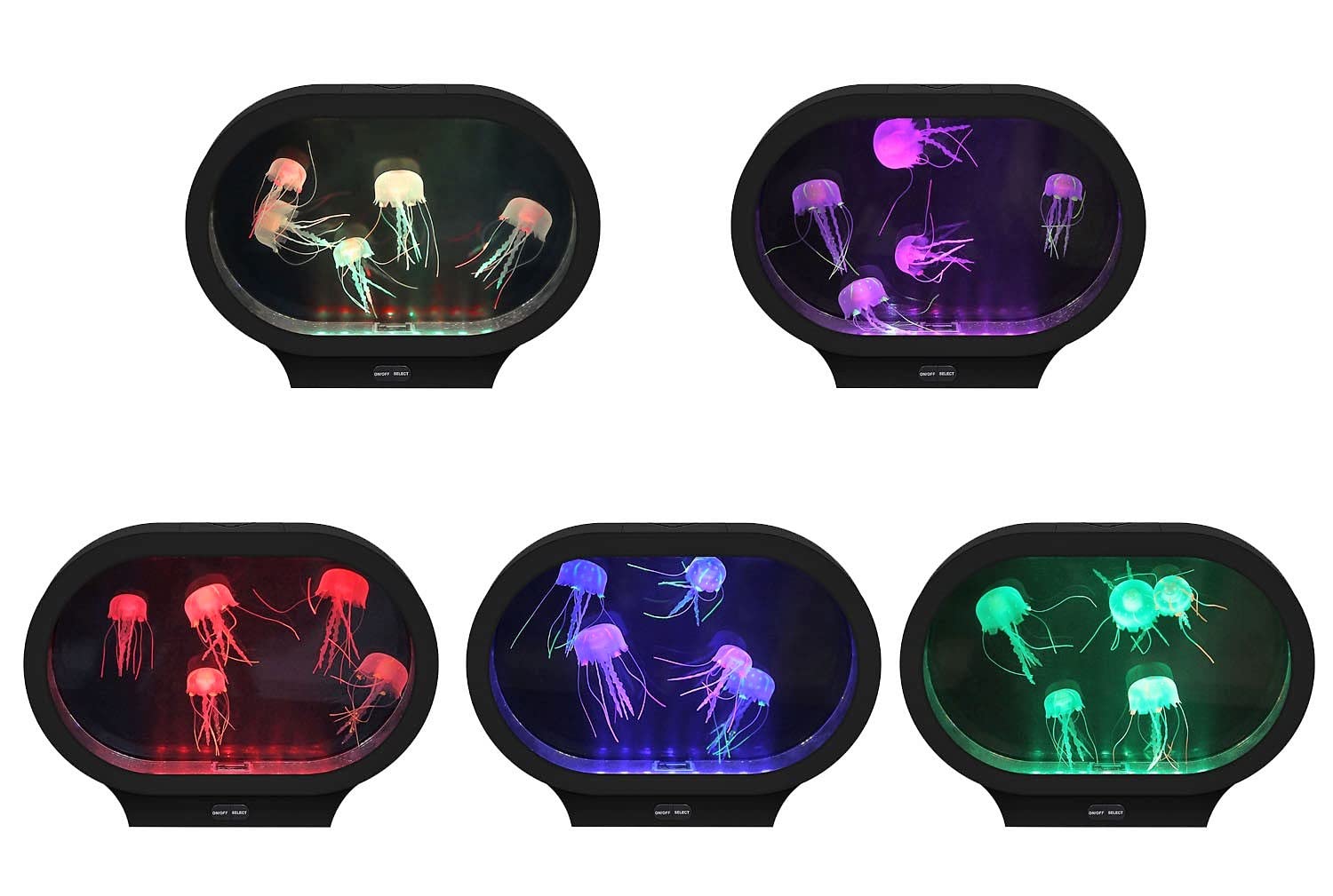 Lightahead Realistic LED Jellyfish Mood Lamp Oval Design with Vibrant Color Changing Light Effects. A Sensory Flourescent Jelly Fish Aquarium Tank