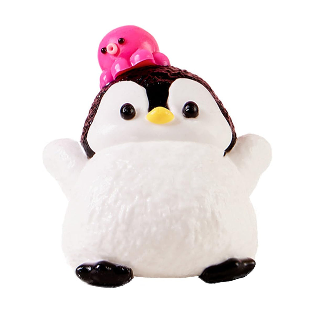 Cute Penguin Taba Squishy Toys for Kids & Adults – Kawaii Stress Relief Fidget Sensory Toys Soft Silicone Squeeze Gifts for Children Teens and Adults (Black)