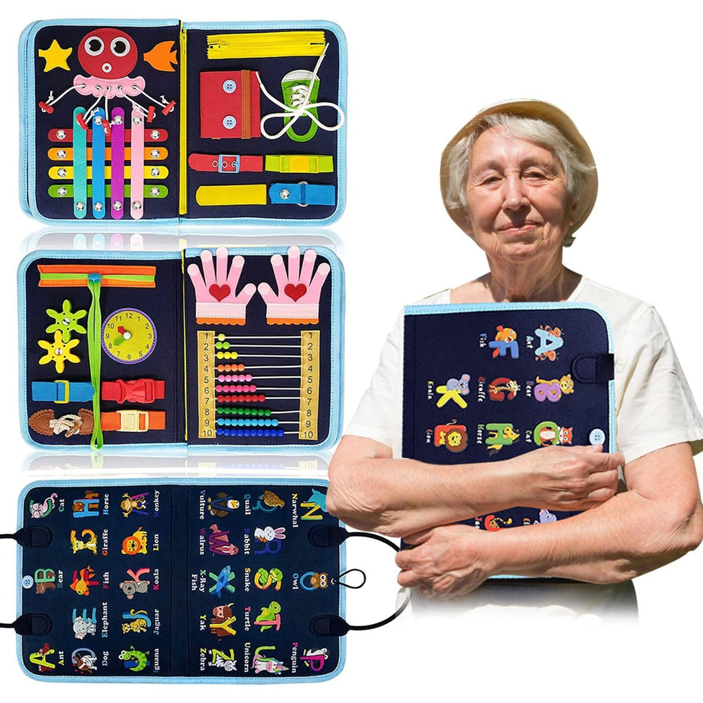 Fidget Blanket for Adults with Dementia Fidget Blanket for Seniors for Anxiety Relief Alzheimers and Dementia Sensory Fidget Blanket Autism Sensory Stimulation Blanket for Autistic