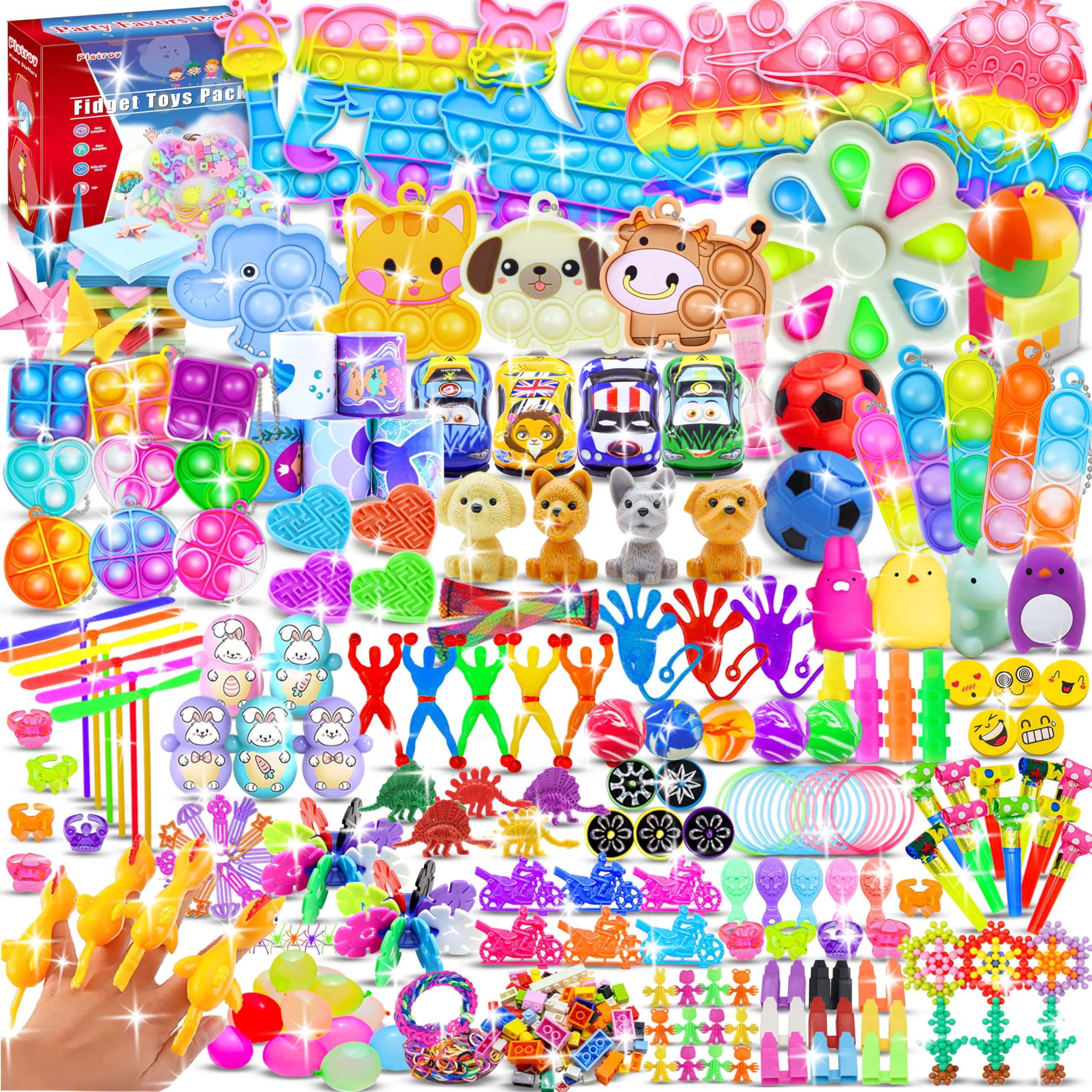 1000 Pcs Party Favors for Kids Fidget Toys Pack Birthday Gift Toys Autism Sensory Goodie Bags Stuffers Treasure Box Prizes Toys for Classroom