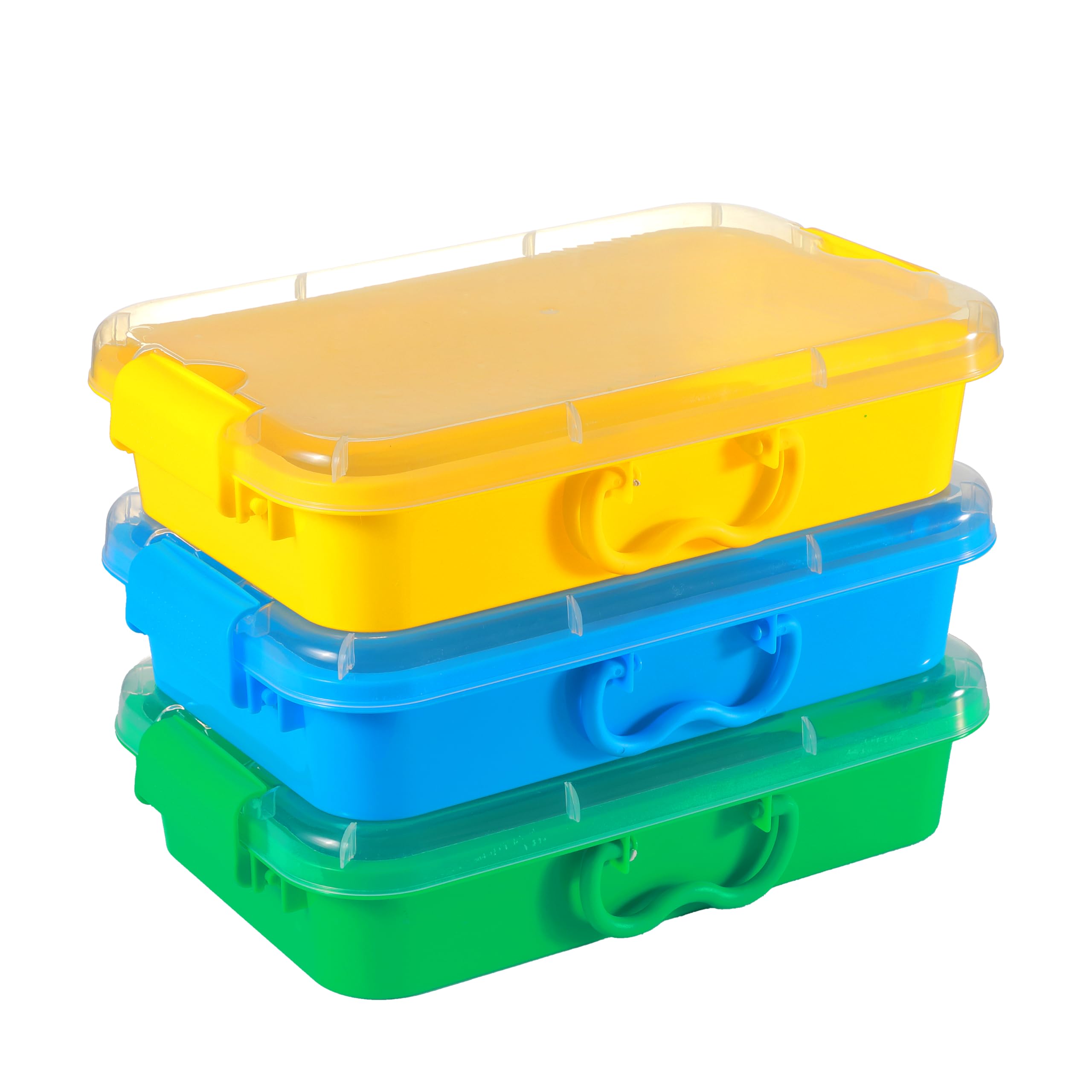 Carolart 3 PackEmpty Sensory Bin13.5 Inch Storage ContainerPortable Plastic Storage Bins Stackable Play Tray for toysartscrafts and sand.