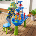 JUKUDAHU Kids Sand Water Table for Kids 3 4 5 6 7 8 Years Old - 3-Tier Summer Outdoor Toys Water Waterfall Sensory Play Table with Beach Toy Accessories Summer Activity Table Toddlers 3-4 3-5