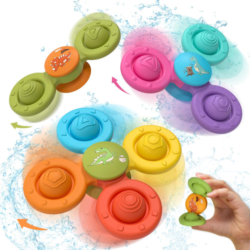 3-Piece Suction Cup Spinner Bath Toy Set