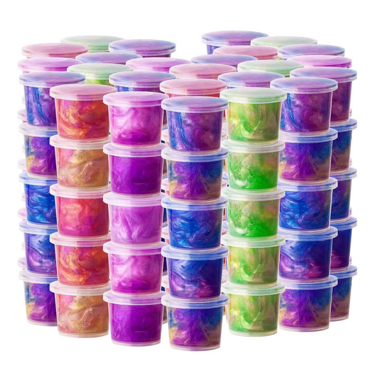 Fervfes 48 Packs Unicorn Galaxy Slime Colorful Sludgy Gooey Fidget Galaxy Slime Kit for Sensory and Tactile Stimulation Prize Party Slime FavorsEaster Basket Stuffers