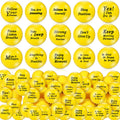 Poen 120 Pcs Motivational Stress Balls Bulk 1.57 Inch Foam Squeeze Sensory Stress Balls Inspirational Stress Relief Toys for Anxiety Fidget Hand Exercise Teens Employees Gift (Yellow)