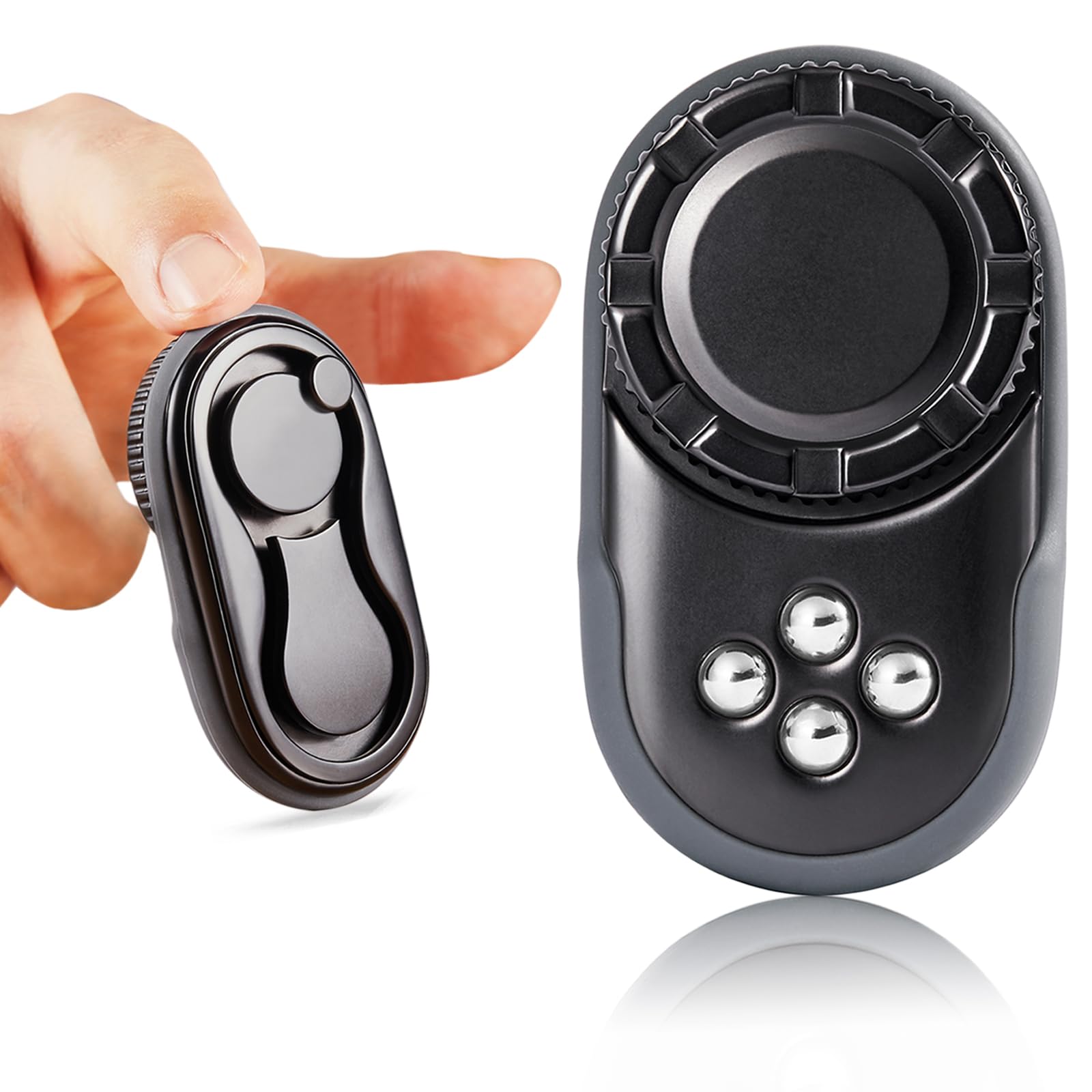Fidget Toys Adults OPPKIE Handheld Metal Desk Sensory Fidgets Toy Promotes Focus for Home Office Outdoors Satisfying Toy for Men Teens Adults Stress Pressure Anxiety Relief Tools (Black)