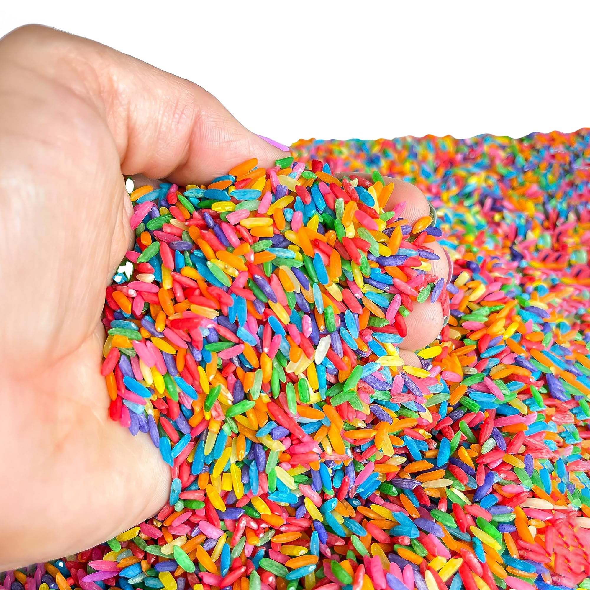 Sensory-N-Stuff Rainbow Rice Sensory Bin Filler for Sensory Table - Colored Rice for Sensory Play (4 Cups - 2LB)