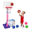 Toddler Basketball Hoop with Adjustable Height (27.6" to 54.4") – Kids Basketball Hoop Including 4 Basketballs 2 Sensory Balls Stickers & Inflator – Indoor/Outdoor Play for Ages 3-12 (Pink)