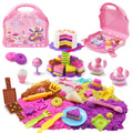 BEIREG Baking & Ice Cream Shop Play Set 4lbs Magic Sand 7 Cake Molds with Cake Tray 6 Ice Cream Molds 10 Sand Tools 6 Cookie Tools Waffle Donut Molds Sensory Toys for Kids Toddlers 3 4 5 6 7 8+