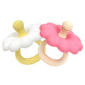 Ginbear Silicone Baby Teether for Girls BPA Free Food Grade Infant Teething Toys Soothing Baby Chew Toys Sensory Teething Pain Relief Pacifier 3 Months + (Set of 2)