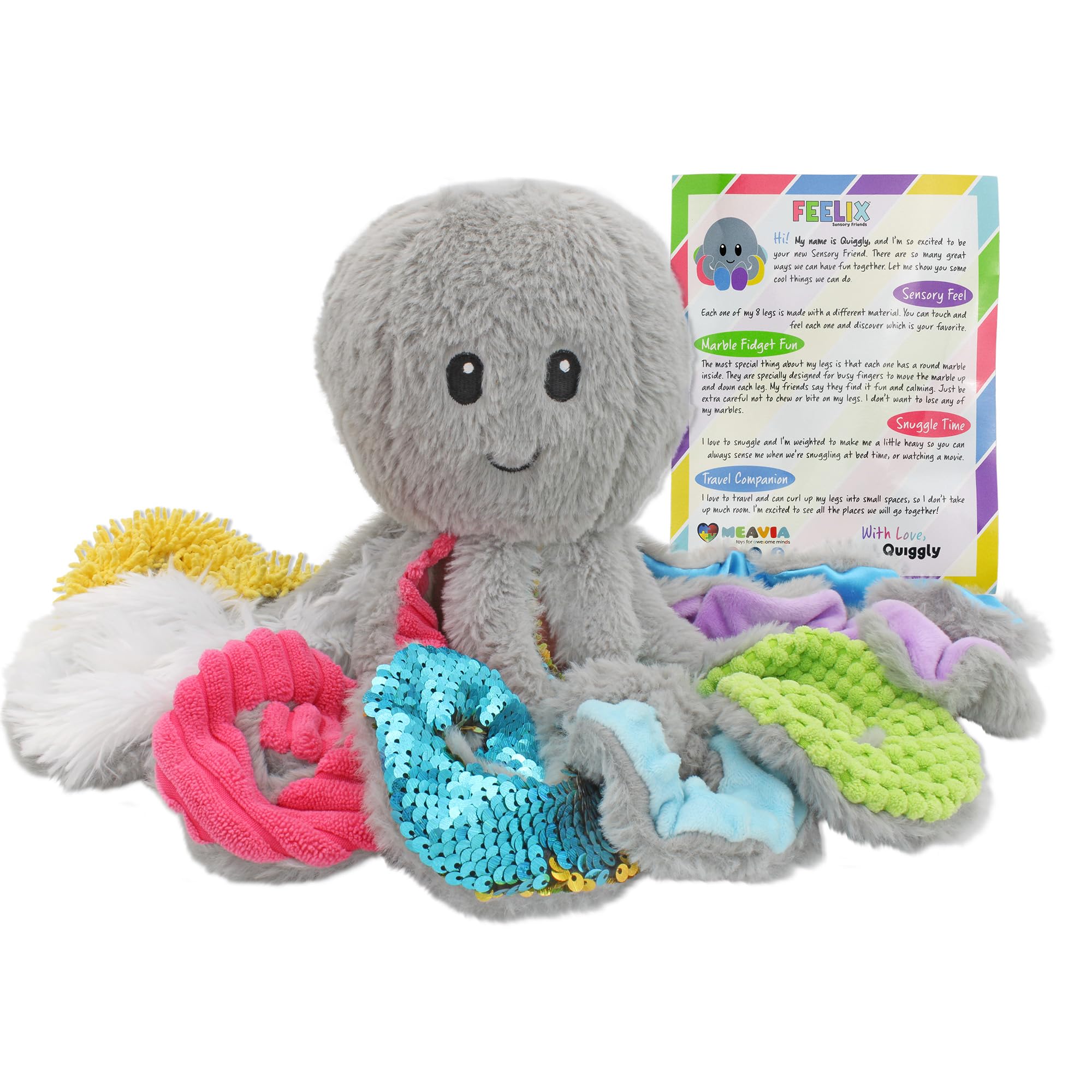 MEAVIA Sensory Octopus Plush Toy Fidget Plush for Special Needs and Sensory Fun FEELix Collection