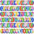 kapibarasensei 110Pcs Pop Bracelet Fidget Toy Wearable Fidget Bracelets Push Poping Bubble Sensory Toys Stress Relief Finger Press Silicone Wristband for Kids and Adults ADHD ADD Autism Anxiety