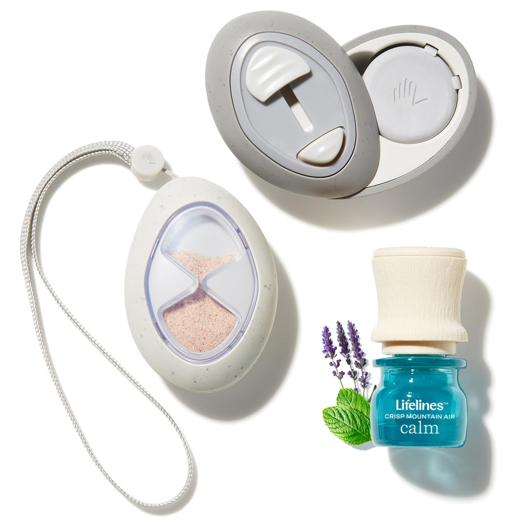 Lifelines Scent-Infused Grounding Stones 2-Pack Gravity Pack - Portable Fidgets for Adults with Essential Oil Blend & Diffusion Stones for Sensory Immersion - Calming Waterless Passive Diffuser
