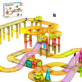 PicassoTiles 60pc Race Car Track Magnetic Tiles Travel Toy Sensory Magnet Tile Toys for Toddlers STEM Educational Learning Preschool Play Construction Stacking Blocks Kids Boys Girls Ages 3+ PTMR60