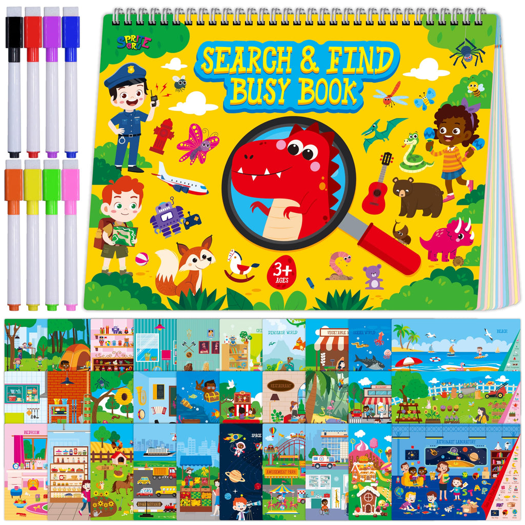 30 Different Themes 32 Pages Activities Book Montessori Learning Toy Educational Game Autism Sensory Toys for Preschool Girls and Boys Ages 3 4 5 6