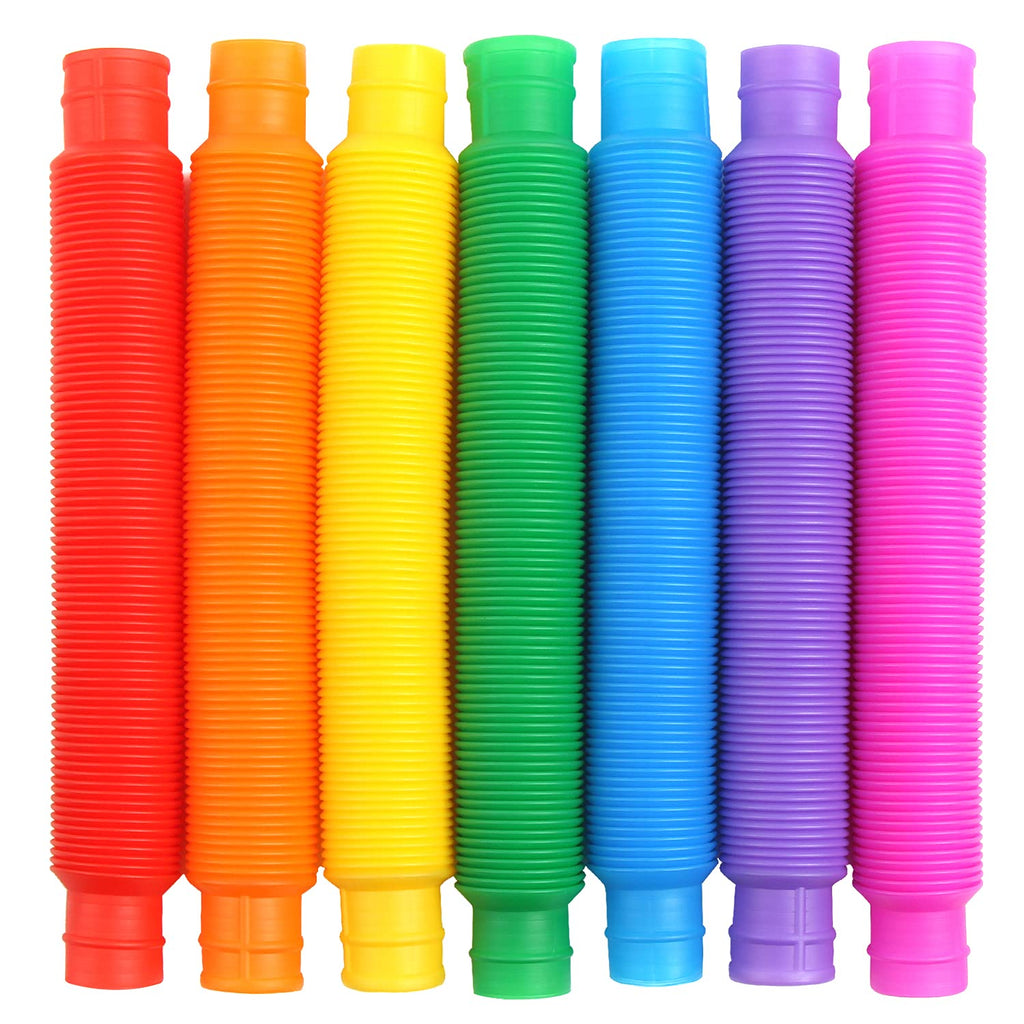 FINGOOO 7 Pieces Jumbo Pop Toobs Fidget ToysPop Tubes Sensory Toys for Kids Adults DIY Decompression ADHD Autism