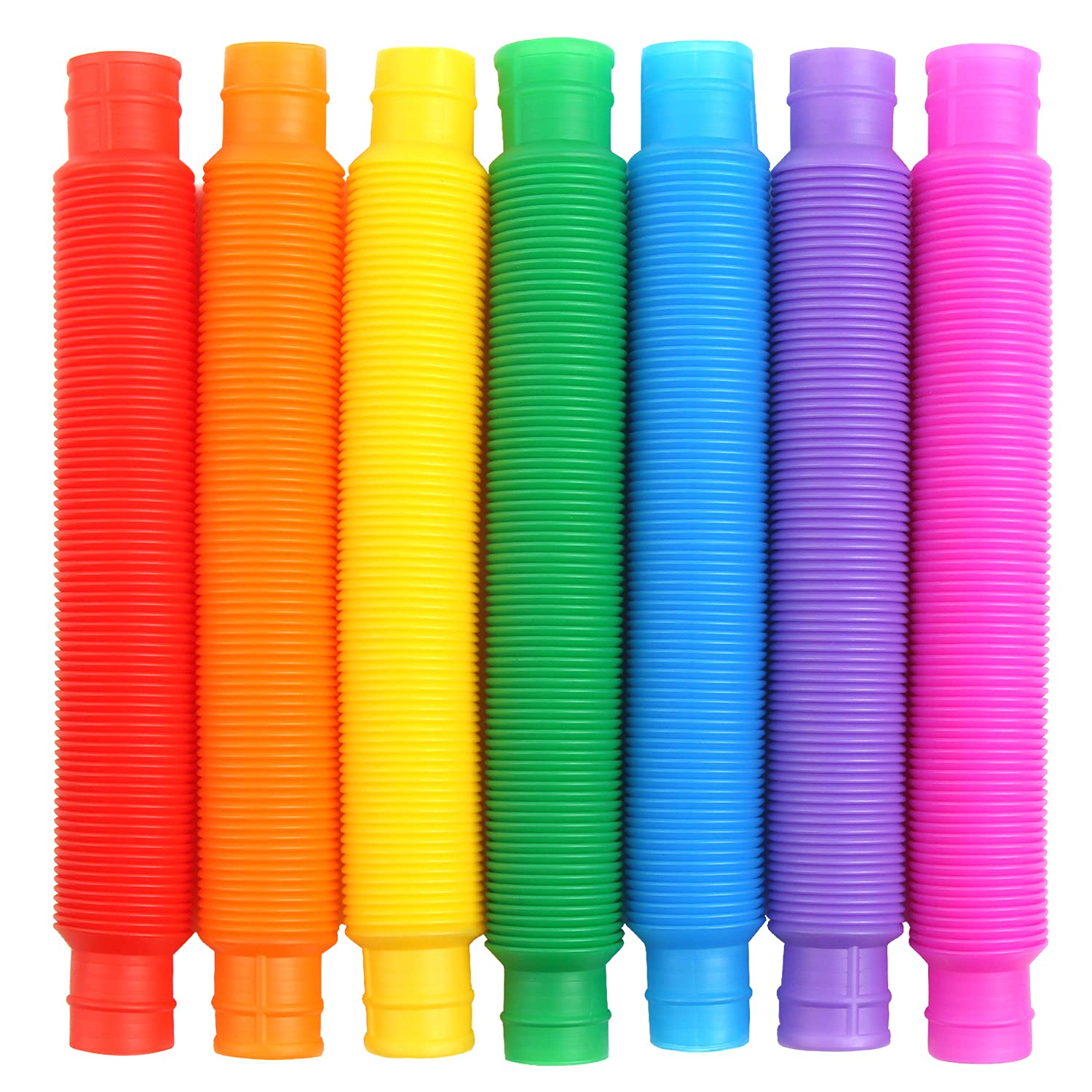 FINGOOO 7 Pieces Jumbo Pop Toobs Fidget ToysPop Tubes Sensory Toys for Kids Adults DIY Decompression ADHD Autism