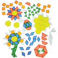 Constructive Playthings Translucent Pattern Blocks Light Table Manipulatives STEM Toys Sensory Play Create Build and Design Color Exploration Set of 147 Blocks Toys for Kids 3 Years and Up