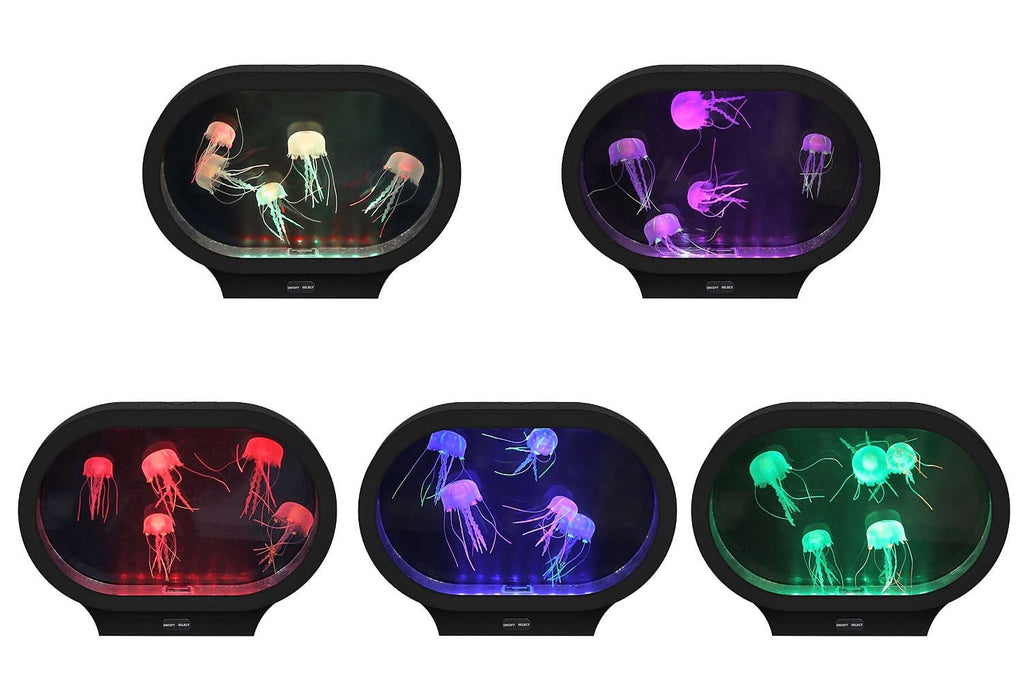Lightahead Realistic LED Jellyfish Mood Lamp Oval Design with Vibrant Color Changing Light Effects. A Sensory Flourescent Jelly Fish Aquarium Tank