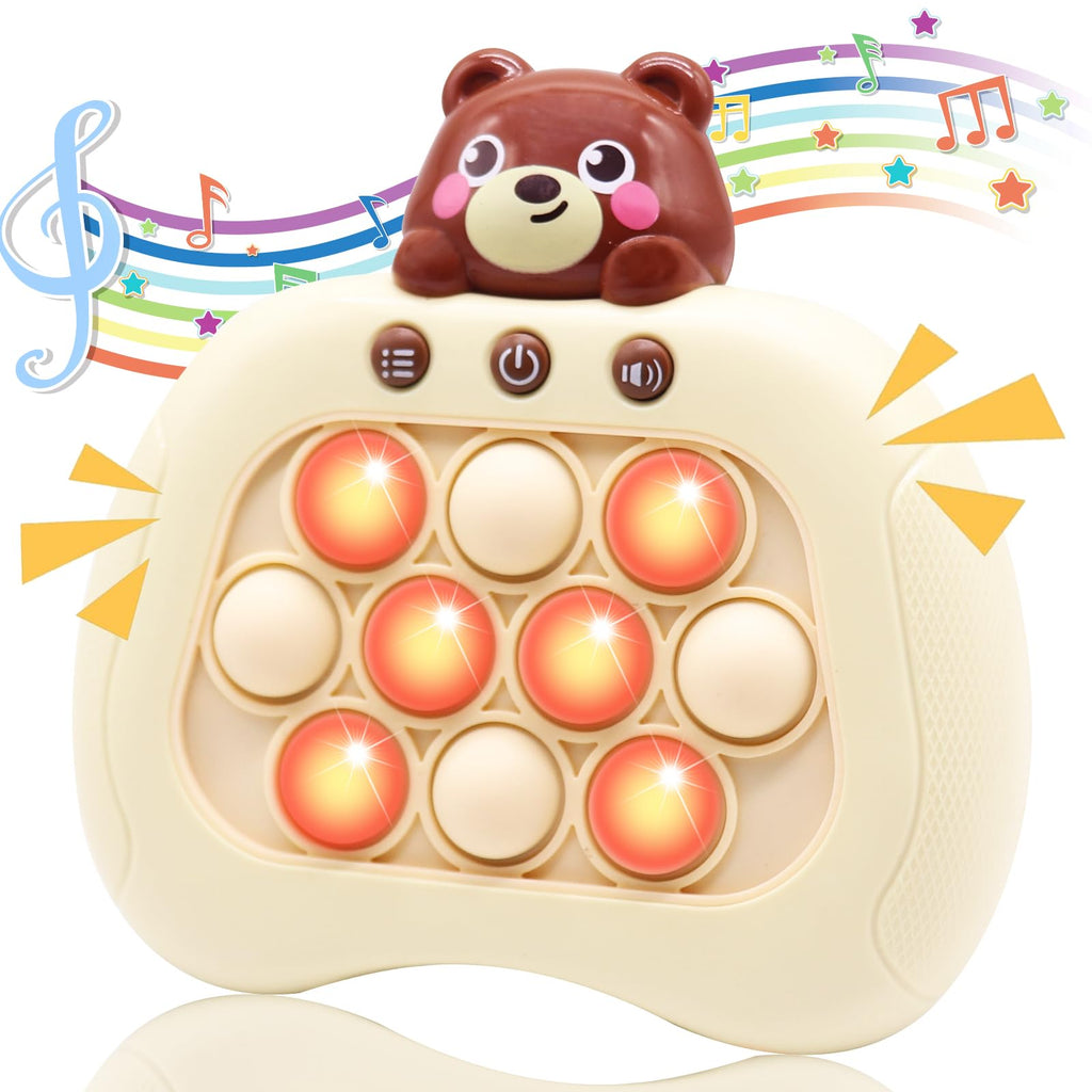 Pop-Fast-Push-Bubble-Game for KidsQuick Push Console Game for Ages 3-12 for Boys and GirlsHandheld Puzzle Game Sensory Toys - Bear