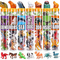 KarberDark 95 Pcs Small Animal Toys Assorted Mini Ocean Zoo Farm Dinosaur Insect Dog and Horse Figure Little Plastic Animals Figurine for Easter Sensory Bin Stuffers Birthday GiftsKid 3-5