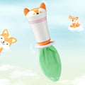 Evoceler Baby Rattles Shaker Toy - Fox with Tinkle Sounds & Green Fabric Tail Silicone Soft Infant Tummy Time Toys with Textured Surfaces Soothe Babies Sore Gums Easy to Hold Sensory Toy for 0+M