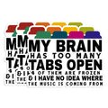 Set 3PCS - My Brain Has Too Many Tabs Open Adhd Sticker Mental Health Funny Brain 3" Water Assistant Vinyl Waterproof Die-Cut Sticker for Laptop Water Bottle Hard Hat Helmet Car Phone (3 inches)